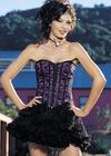 Leg Avenue Zipper front lace corset with metal boning and lace u